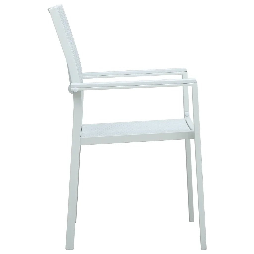 Sedie da Giardino 4 pz Bianche in Plastica Stile Rattan 47888