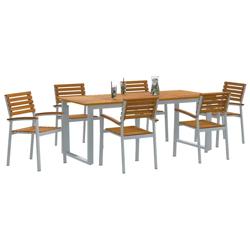 Set da Pranzo per Giardino 7 pcs Grigio 3284349