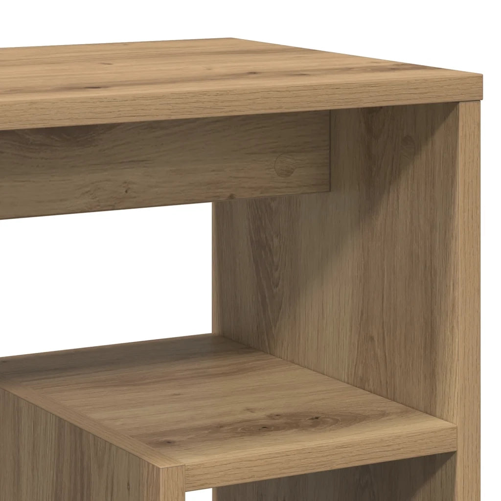 Comodini 2pz Rovere Artigianale 40x30x40 cm in Truciolato 856529