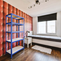 Scaffale per carichi pesanti blu 120x60x204cm Scaffale a incastro 5 ripiani 200kg/piano