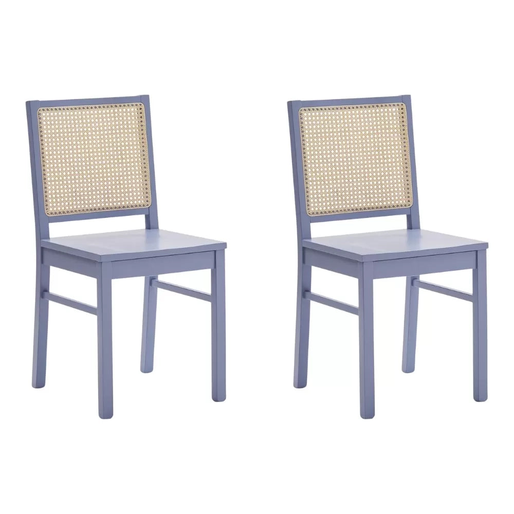 Set 2 sedie paglia di vienna in legno blu seduta legno - Mobili 2G