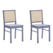 Set 2 sedie paglia di vienna in legno blu seduta legno - Mobili 2G