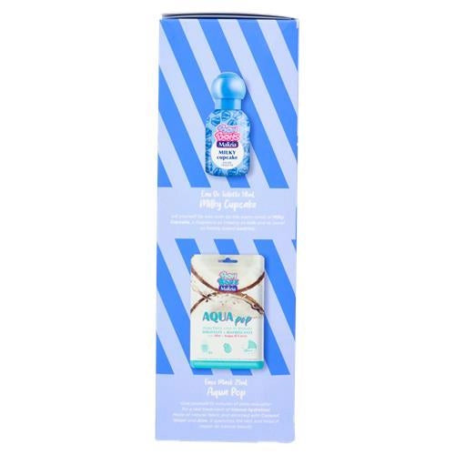 MALIZIA BONBONS CONFEZIONE REGALO EAU DE TOILETTE MILKY CUPCAKE 50ML, MASCHERA VISO ACQUA POP 25ML + SLEEPING MASK