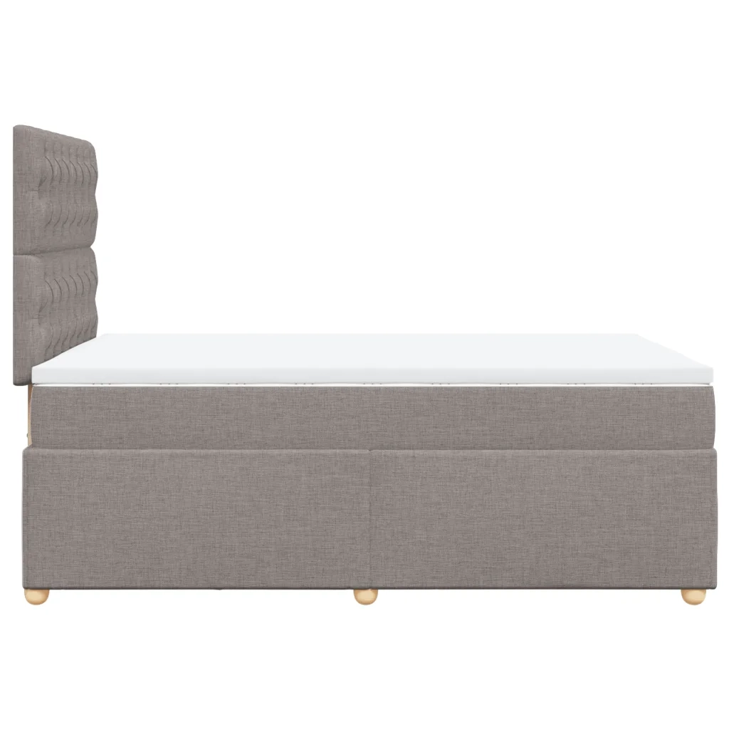 vidaXL Giroletto a Molle con Materasso Tortora 120x190 cm in Tessuto
