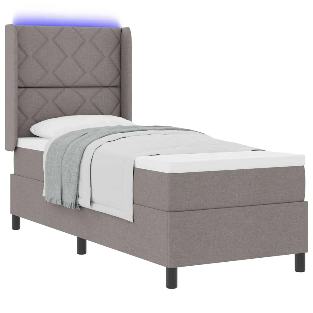 Letto a Sorgente LED con materasso Talpa 80 x 200 cm Tessuto