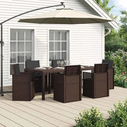 Set da Pranzo per Giardino 7 pcs Marrone e Antracite PP 3430076