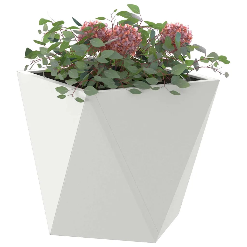 Fioriera-Vaso-Contenitore per Piante Bianco 30 x 30 x 30 cm Acciaio