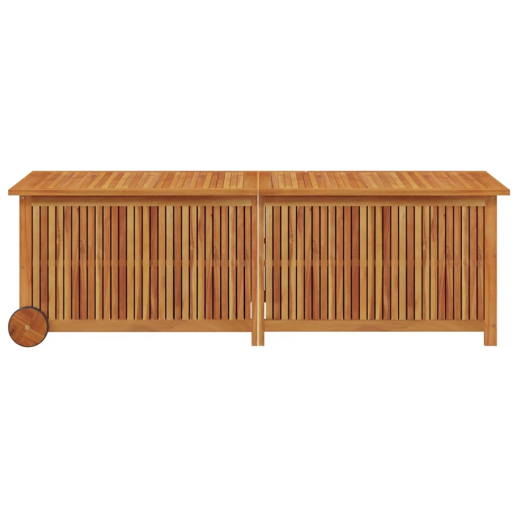 Baule da giardino con ruote 150 x 50 x 58 cm legno di acacia 02_0013065