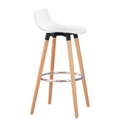 Sgabello da bar con poggiapiedi Sgabello da bancone con schienale Gambe in faggio bianco altezza seduta: 70cm FST86-W