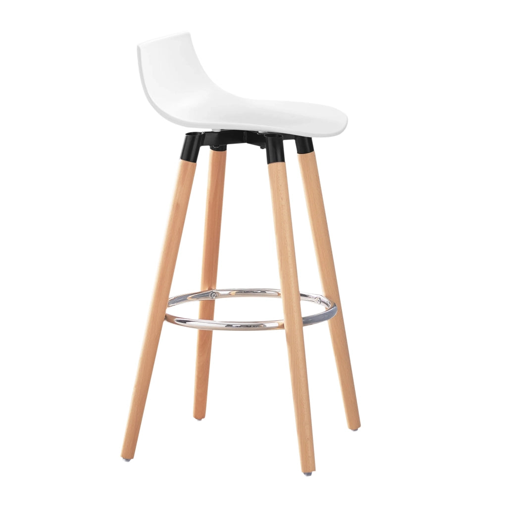 Sgabello da bar con poggiapiedi Sgabello da bancone con schienale Gambe in faggio bianco altezza seduta: 70cm FST86-W