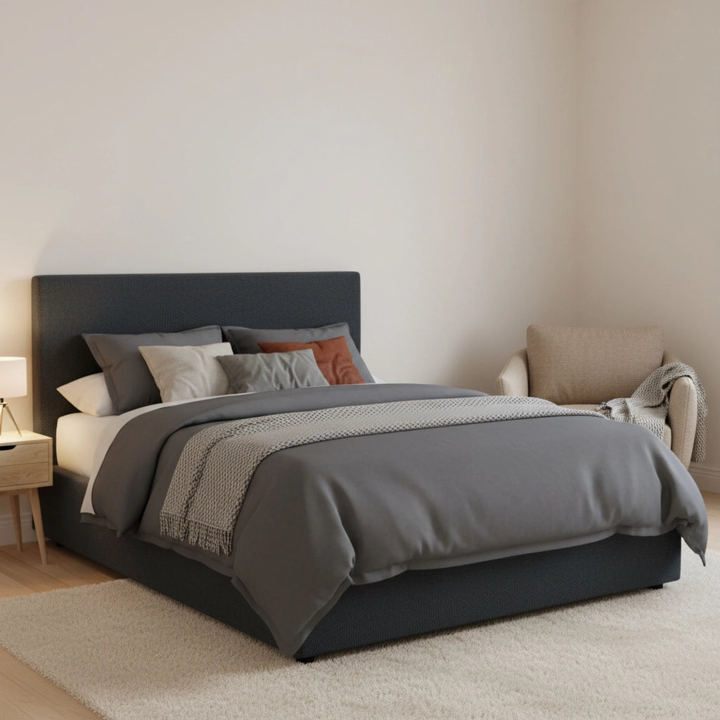 Carlisle, Letto Piazza e Mezza Sfoderabile Made in Italy, Grigio Scuro