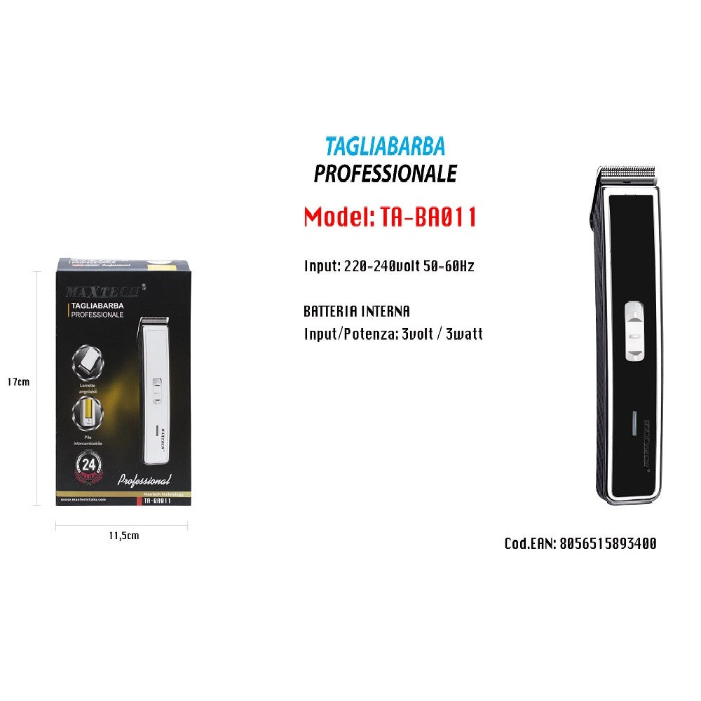 Trade Shop - Taglia Barba Professionale Elettrico Rasoio Barba Uomo A Batteria Ta-ba011 -