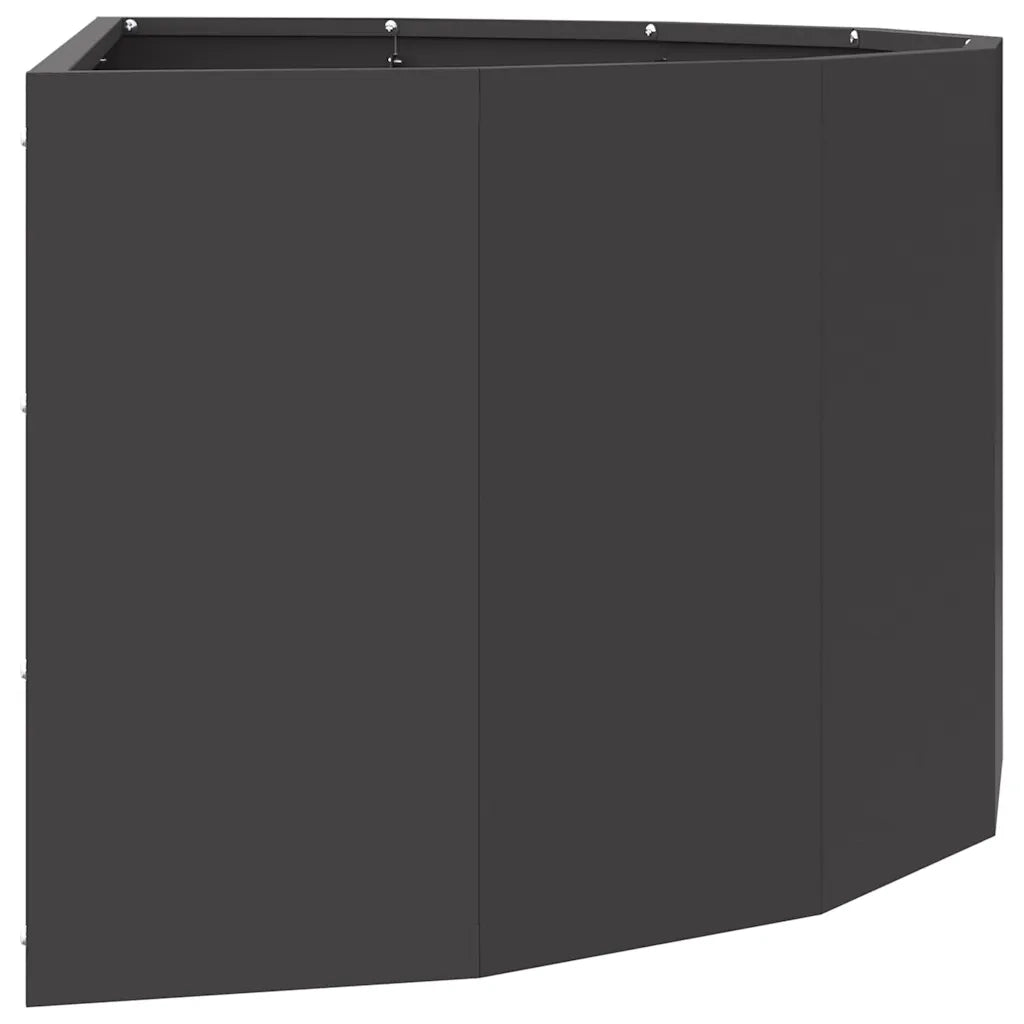 Fioriera-Vaso da Esterno-Contenitore per Piante Nero 90 x 45 x 35 cm Acciaio