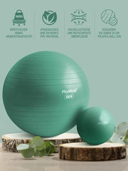 Pallastudio da ginnastica da 55 cm verde e pallastudio da Pilates da 23 cm set anti-esplosione con superficie antiscivolo per uso domestico, palestra e ufficio.