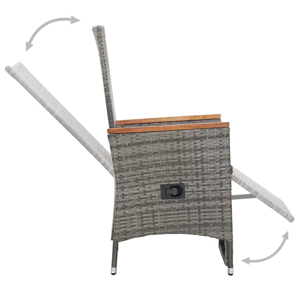Set Divani da Giardino 3 pz con Cuscini in Polyrattan Grigio cod mxl 40571