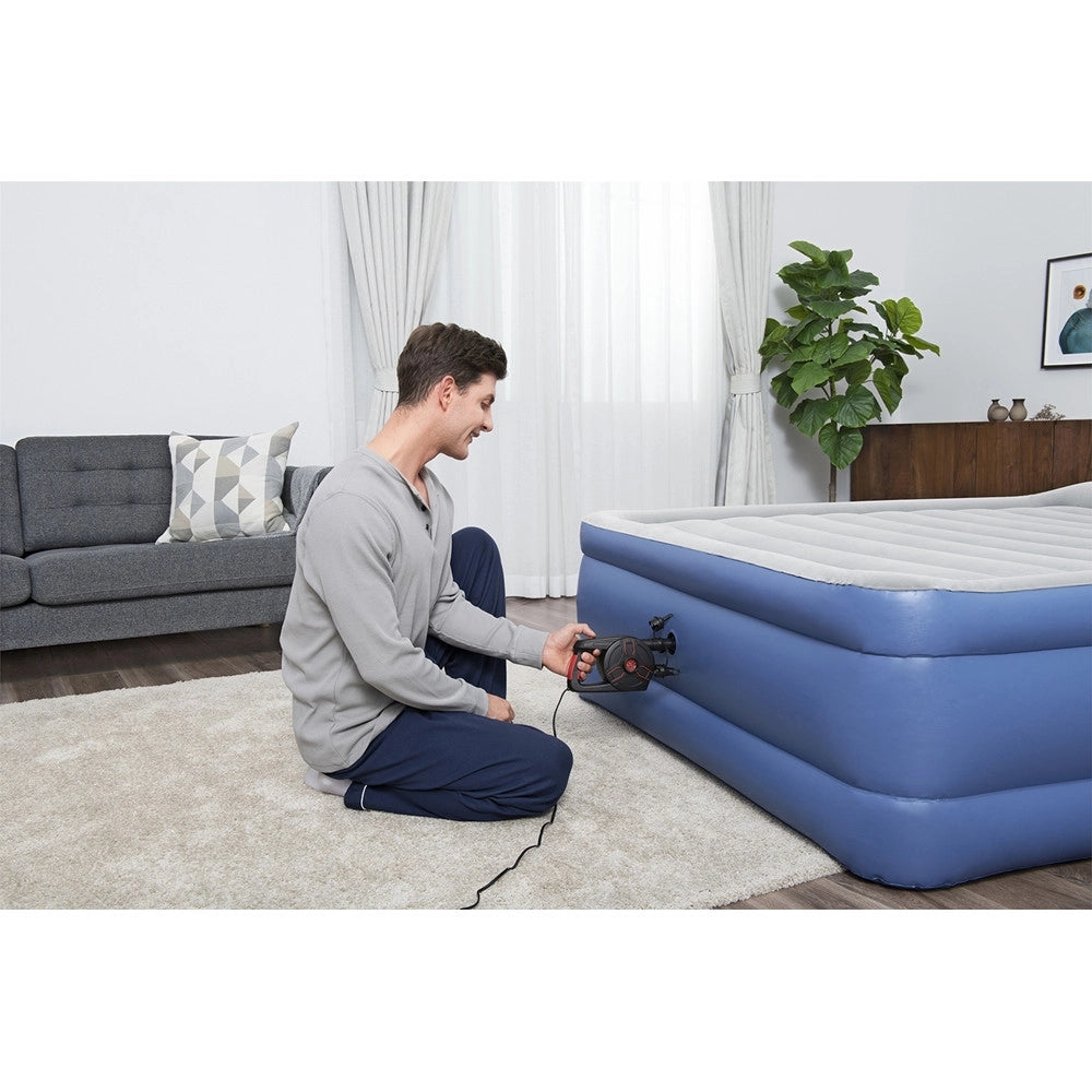 Trade Shop - Pompa Di Gonfiaggio Elettrica Powergrip 1.100 L/min Con Maniglia 3 Adattatori 62258 -