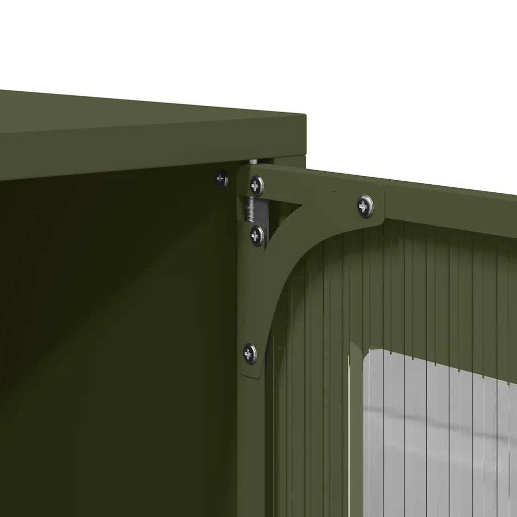 vidaXL Credenza Verde Oliva 68x39x107 cm in Acciaio