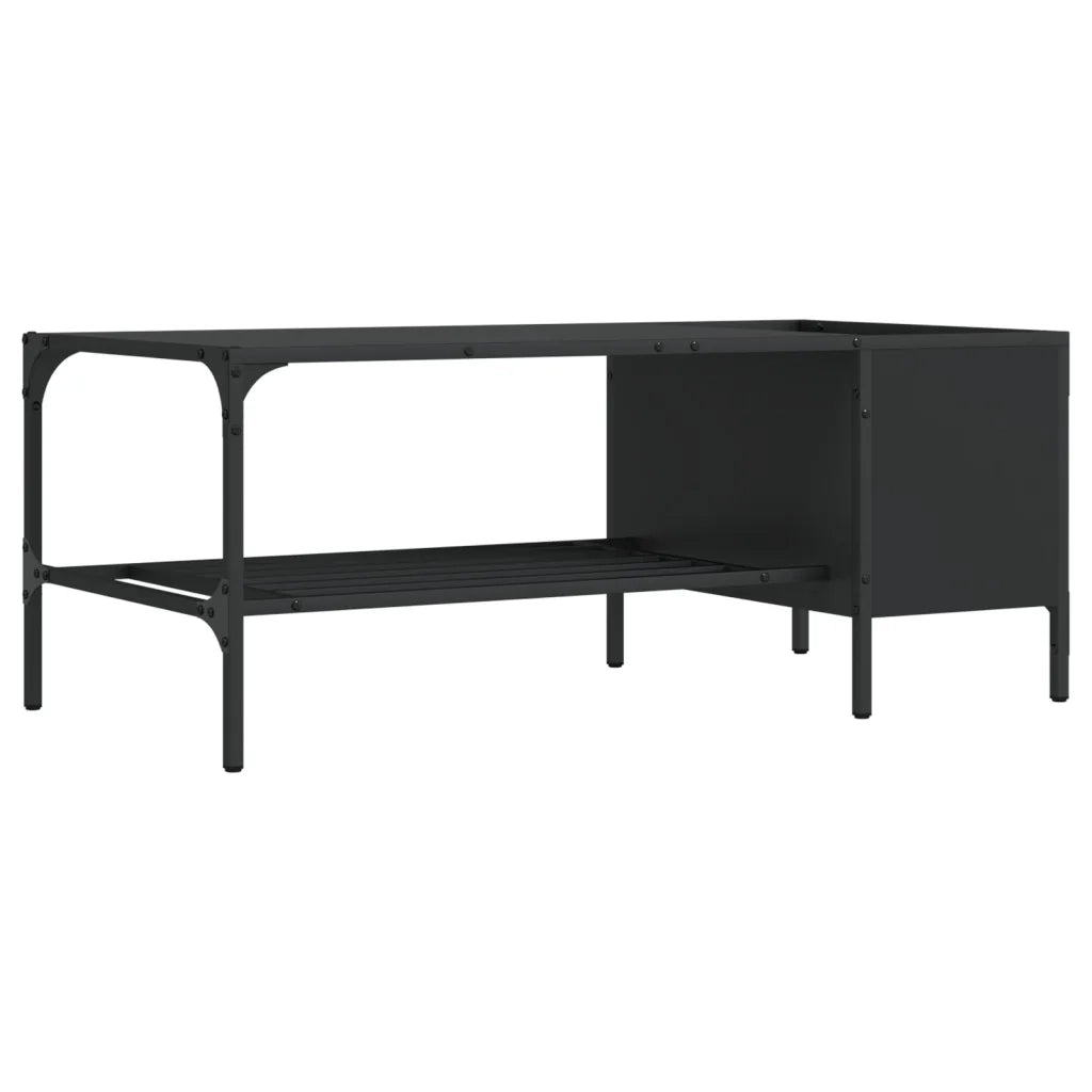 Tavolino Salotto con Ripiano Nero 100x51x40cm Legno Multistrato 837732