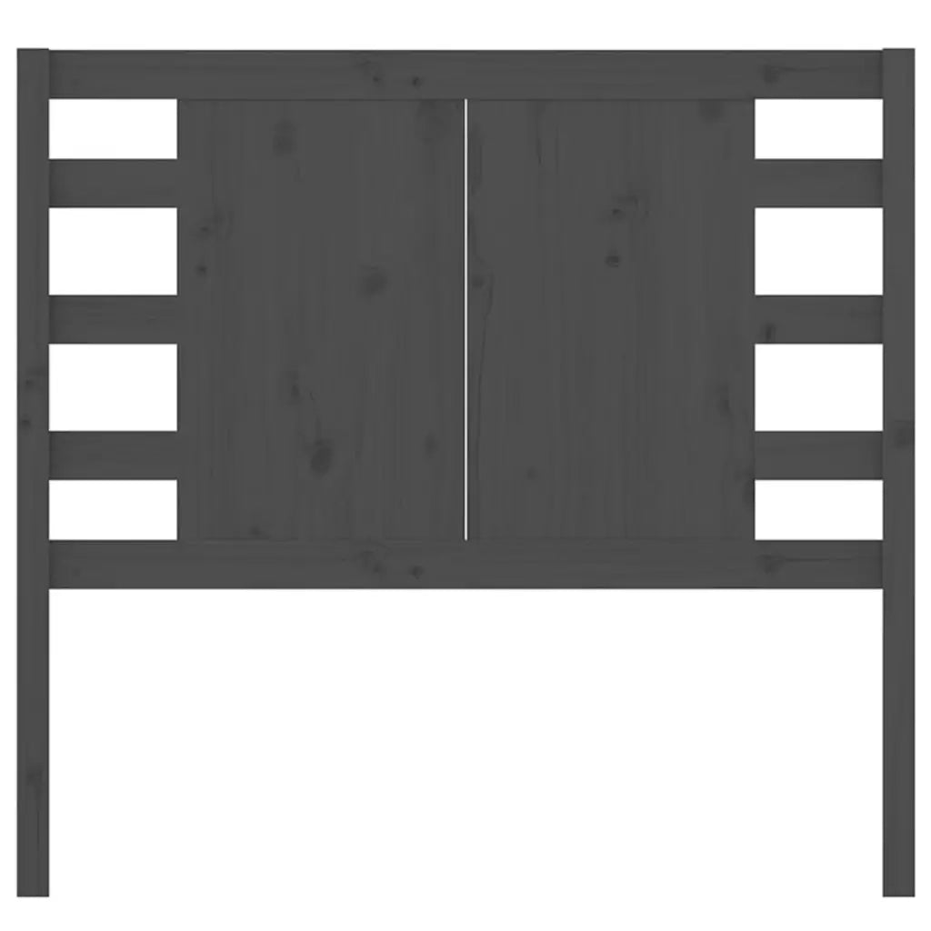 Testiera per Letto Grigia 106x4x100cm in Legno Massello di Pino 818757
