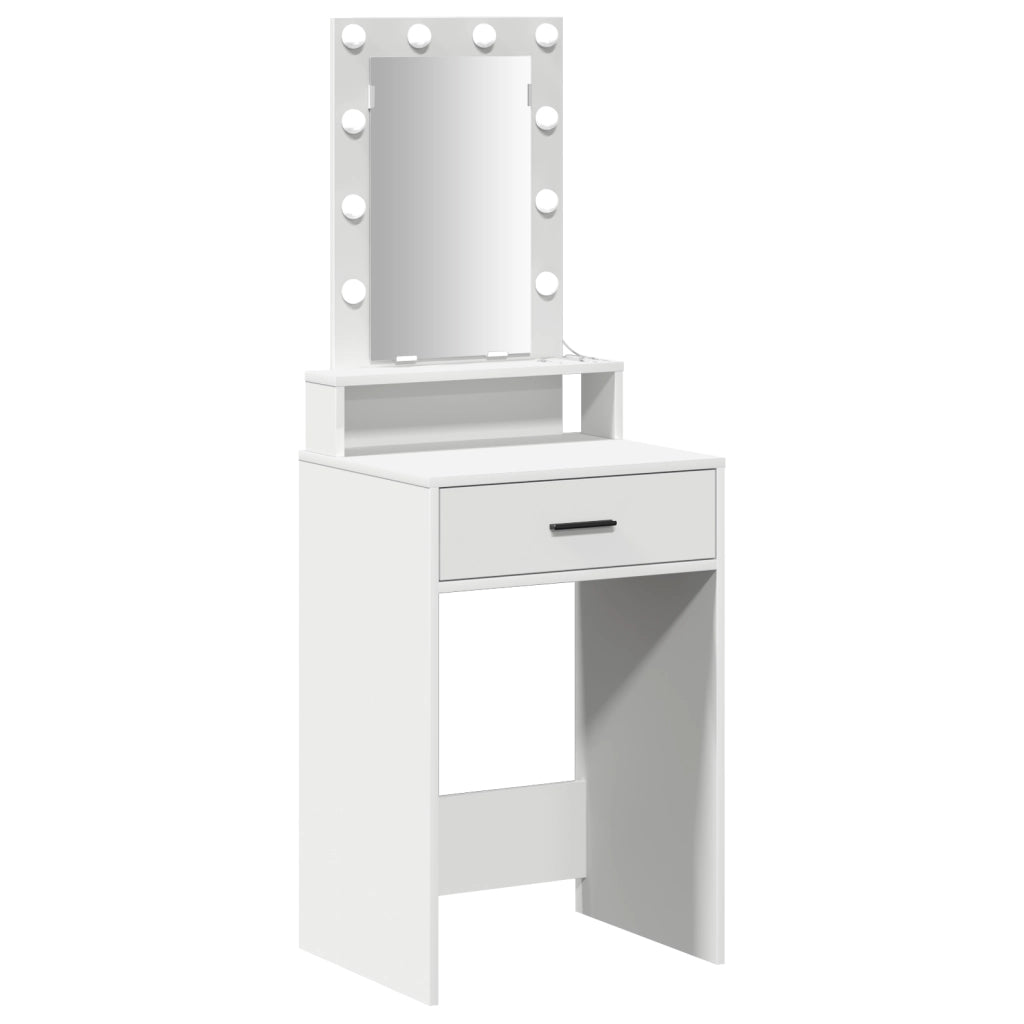 Toeletta vitaXL con luci LED Bianco 50x41x140 cm