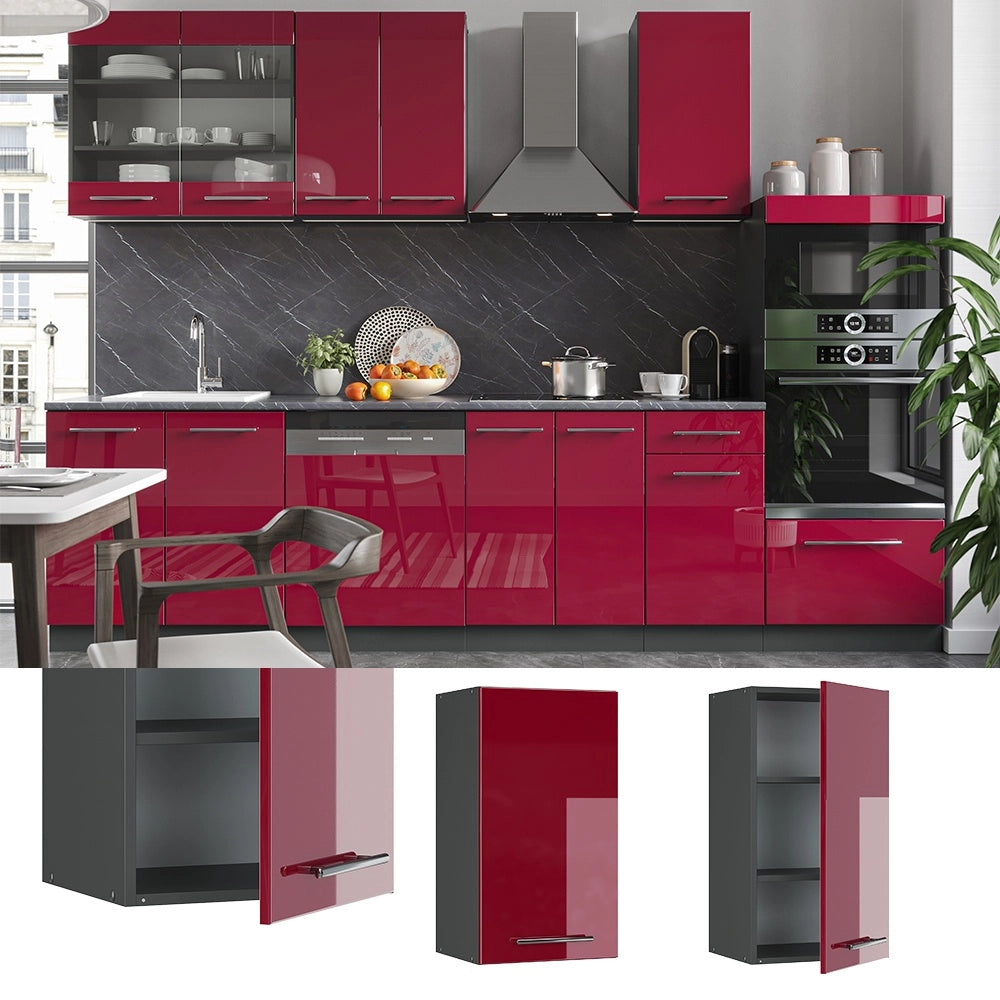 Pensile da cucina Fame-Line Bordeaux lucido/Antracite 40 cm Vicco
