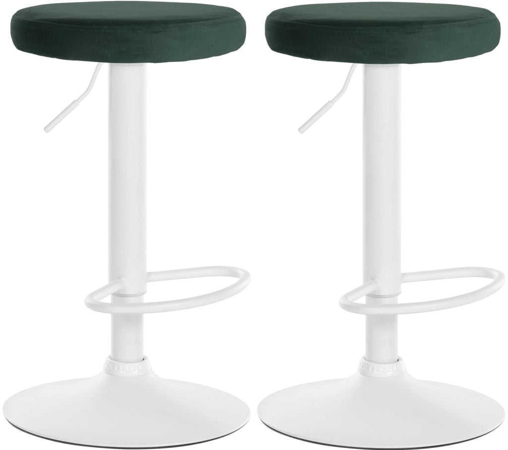 2er Set Barhocker Ponte Samt weiЯ