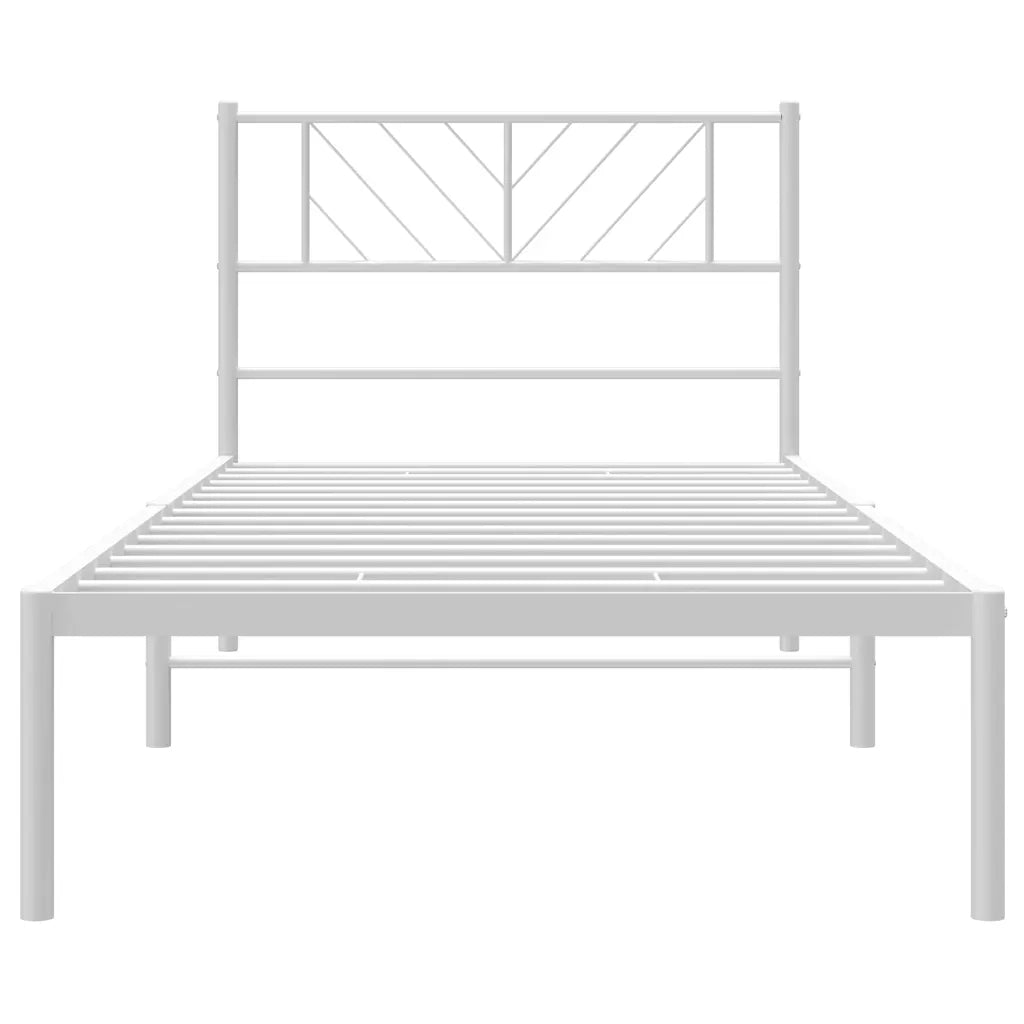 Giroletto con Testiera Metallo Bianco 100x190 cm
