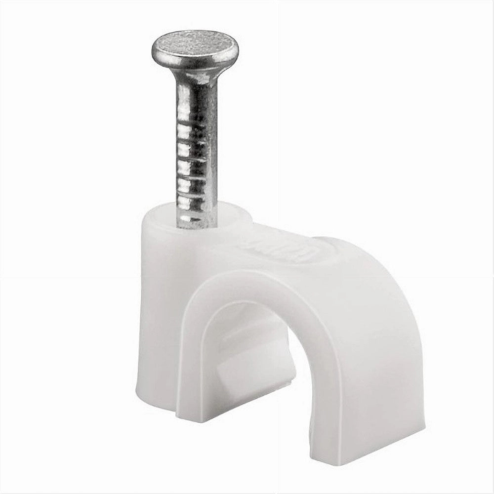 Trade Shop - Confezione Da 100pz Fermacavo Ferma Cavi Da ø 7 Mm Colore Bianco Con Chiodo Fm-7 -