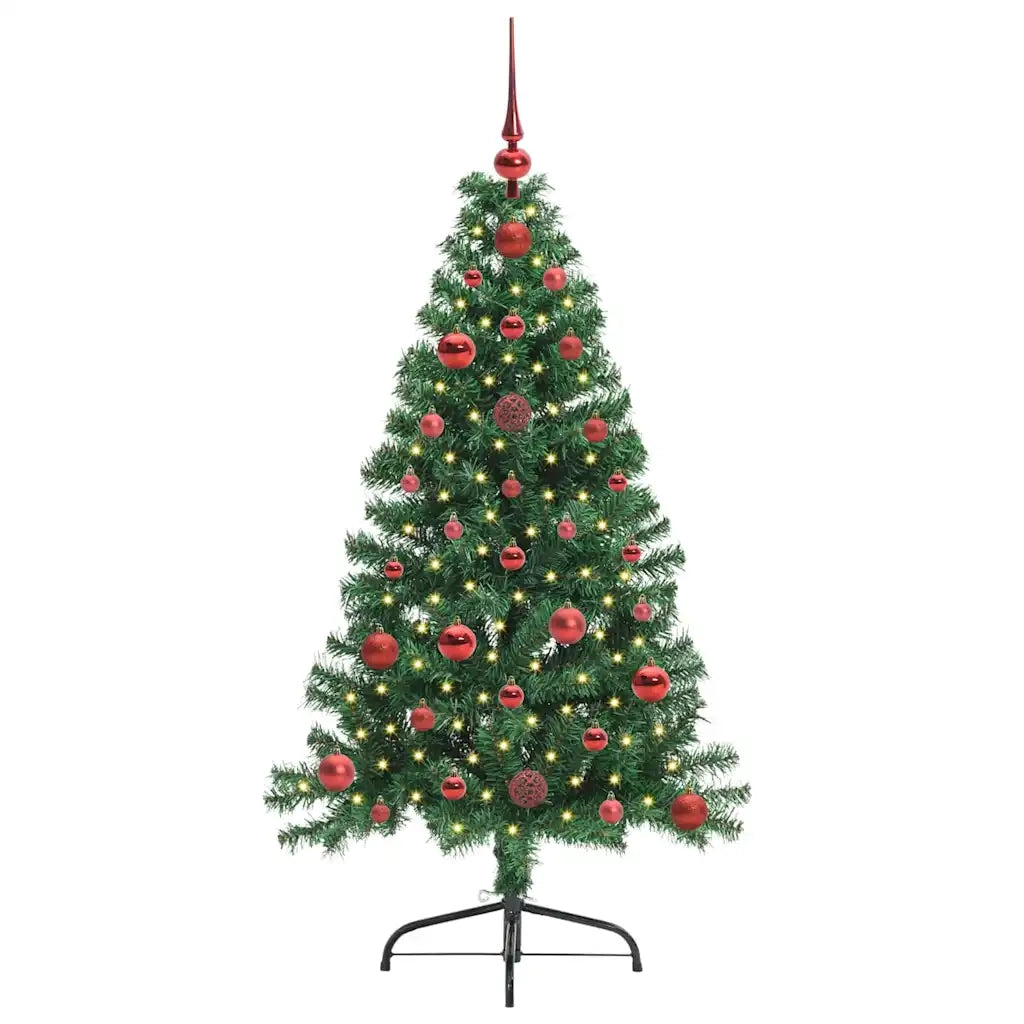 Albero di Natale | Decorazioni natalizie artificiale con luci integrate Verde 120 cm