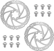 2 pezzi di disco freno in acciaio inossidabile, 160 mm, disco freno, rotor con 12 viti per mountain bike e bicicletta da corsa (argento)