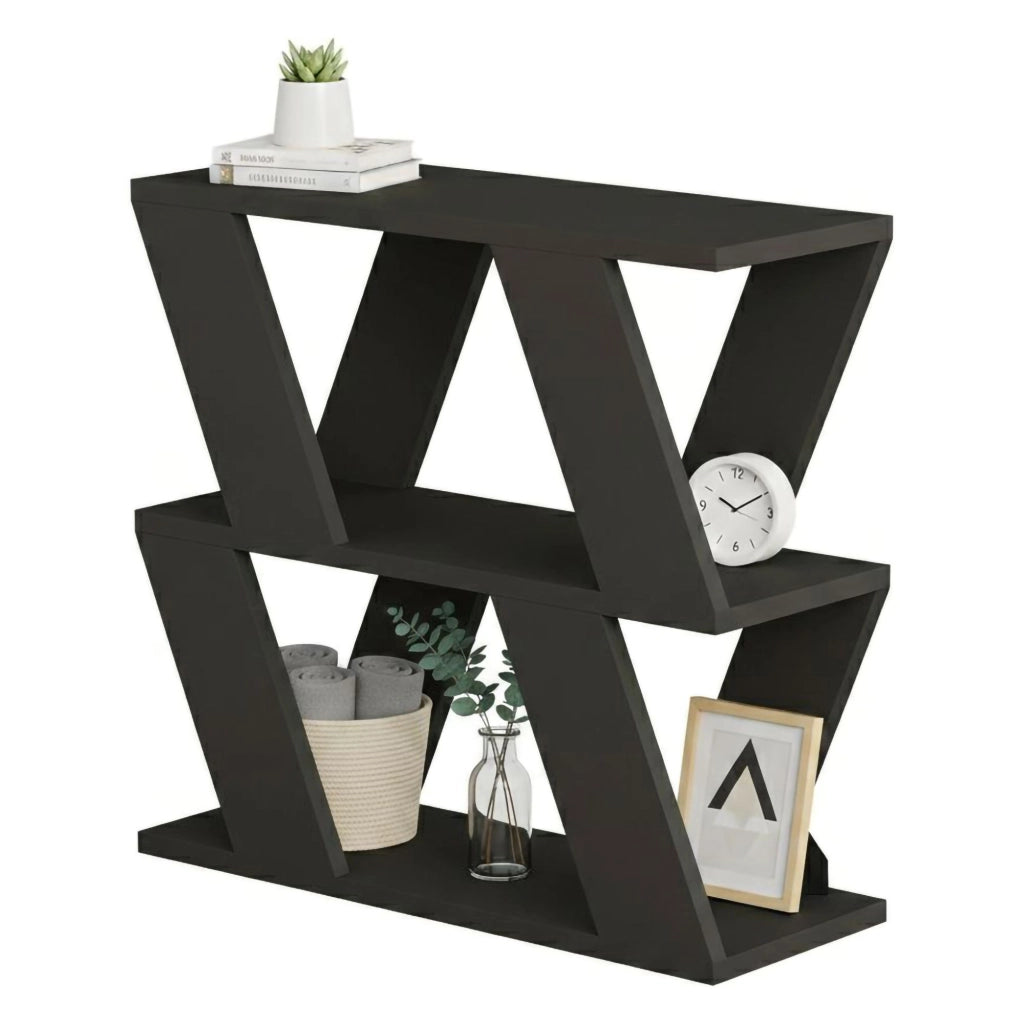 Tavolino da salotto Beniamina, Tavolo basso da caffè, Portariviste per divano, Ripiano da soggiorno, 60x22h57 cm, Antracite