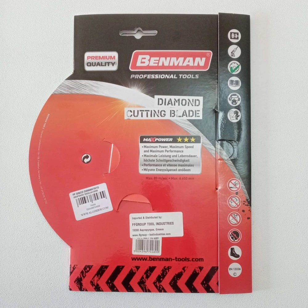 Benman maxpower laser universal 230mm disco diamantato per calcestruzzo armato, rocce dure, materiali da costruzione