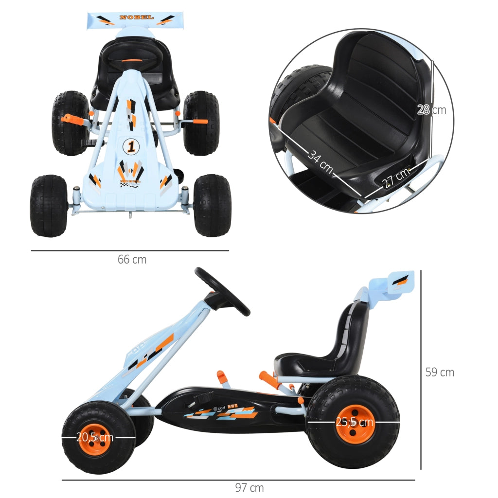Go Kart Pedale per Bambini ¨C Minimal ¨C Blu, Metallo, Regolabile