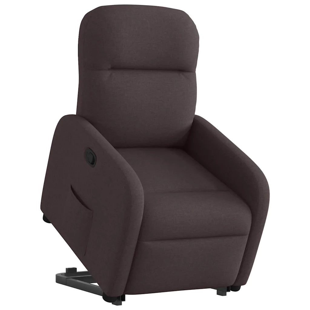 Poltrona Alzapersona Reclinabile Marrone Scuro in Tessuto 3302977