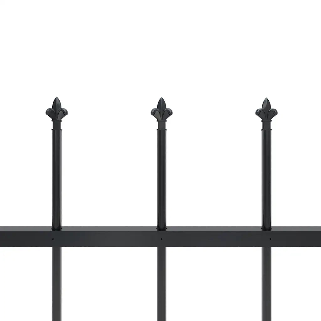 Recinzione da Giardino con Punta a Lancia in Acciaio 504x150 cm Nero 277631