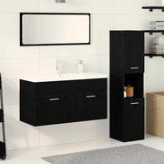 Set di mobili per il bagno 4 pcs Rovere Nero Legno multistrato 3334354