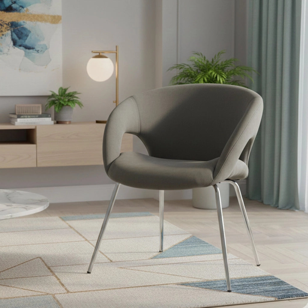 Sedia da ufficio Arturo, Seduta da attesa con braccioli per ufficio, Seduta ergonomica da attesa, 58x59h72 cm, Grigio