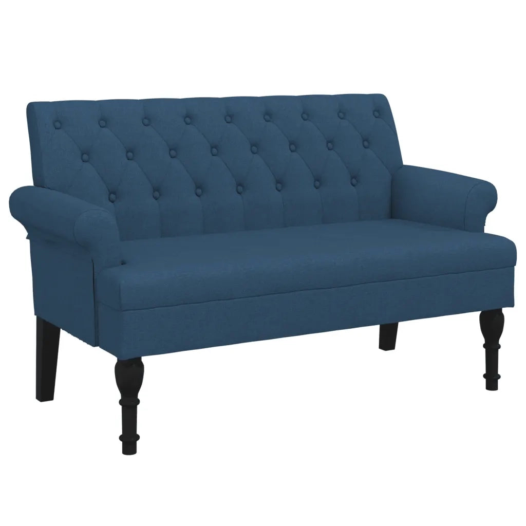 Panca con Schienale-Divano Sedia Blu 120x62x75,5 cm in Tessuto