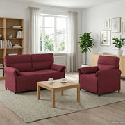 Set di divani 2 pz Rosso Vino Tessuto 3424860