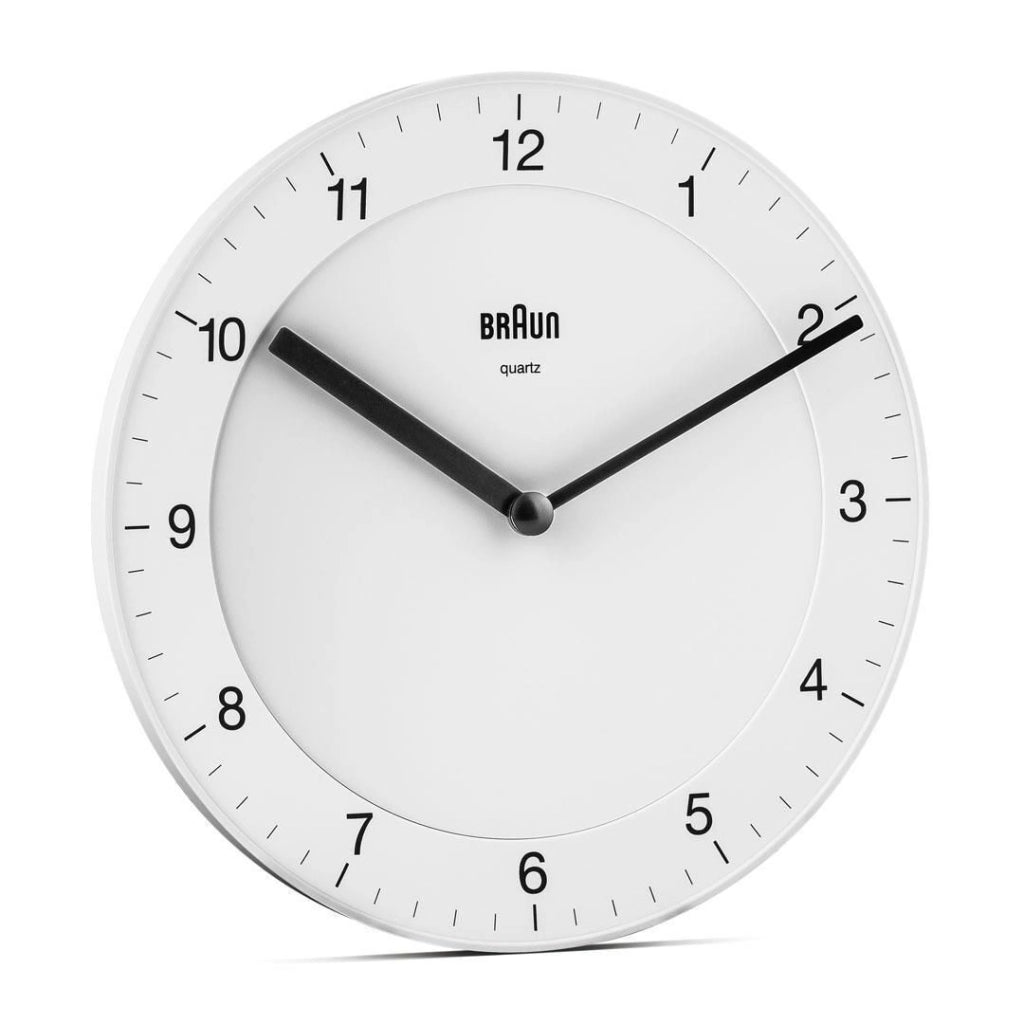Braun BC06W Orologio da Parete al Quarzo Analogico Bianco 200 mm diametro colore Bianco