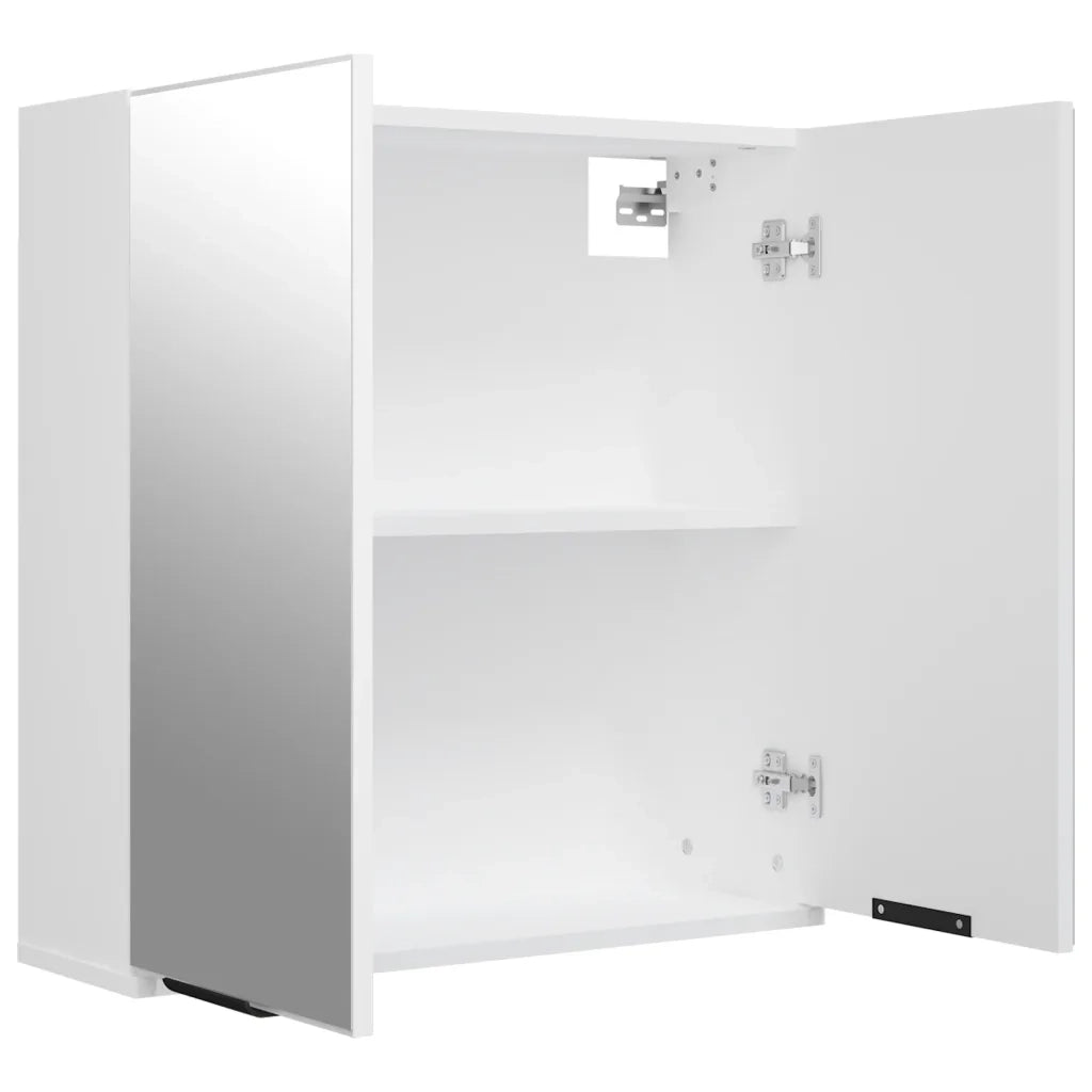 Armadietto a Specchio da Bagno-Mobile bagno con specchio Bianco 64x20x67 cm