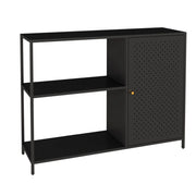 Scaffale 75 x 100 x 30 cm mobiletto portaoggetti in metallo nero opaco 03_0008919