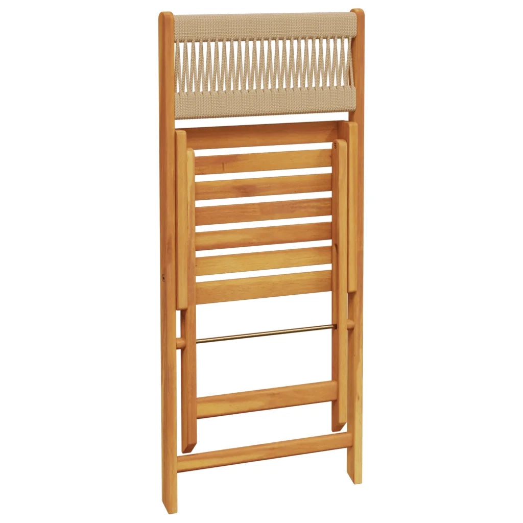 Set Pranzo da Giardino 5 pz Beige Polipropilene/ Legno Massello 3281771