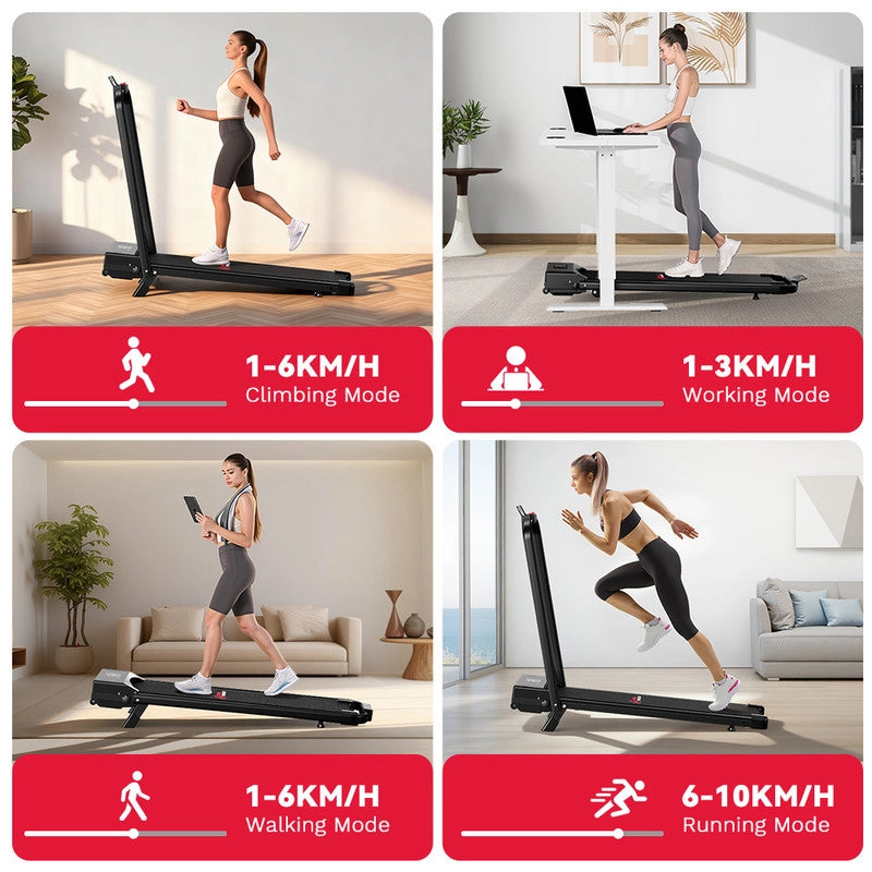 TAPIS ROULANT A LED - VELOCIT¨¤ 10 KM/H, DESIGN PIEGHEVOLE E CORRIMANO PER USO DOMESTICO