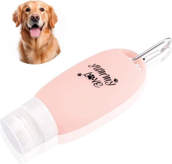 allenamento cane, vulnerabile, tubo alimentare per cane, salsiccia di fegato, tubo per cane da riempire, tubo nutrizionale per cane, 90 ml, rosso, con anello di caccia, accessori per allenamento cane come ricompensa
