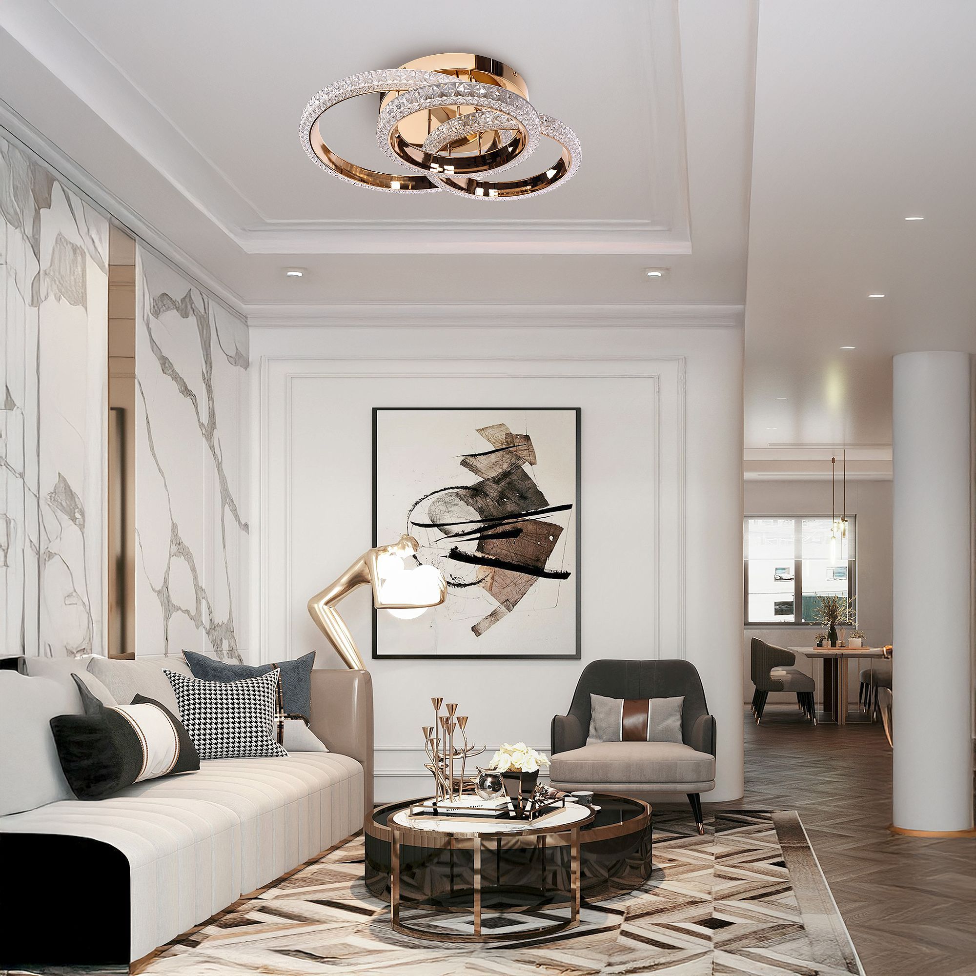 Lampada Da Soffitto Led Ms013-c Rose Gold