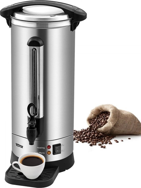 Dispensatore di acqua calda per ufficio, feste, caffè, picnic e altro, capacità 16,4L, 1500W, contenitore riscaldato per 110 tazze.