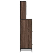 Set Mobili da Bagno 3 pz Rovere Marrone in Legno Multistrato