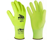 12paia guanti da lavoro icon in nylon/nitrile col. giallo fluo  tg. 9 cod:ferx.vit54867