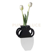 Vaso portafiore decorativo Cribbio Bianco marmo,nero